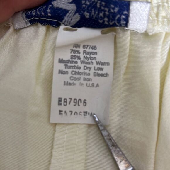 Maggie Lawrence Women's A-Line Pleated Elastic Waist Chain Accent Cream Skirt M - Picture 7 of 8